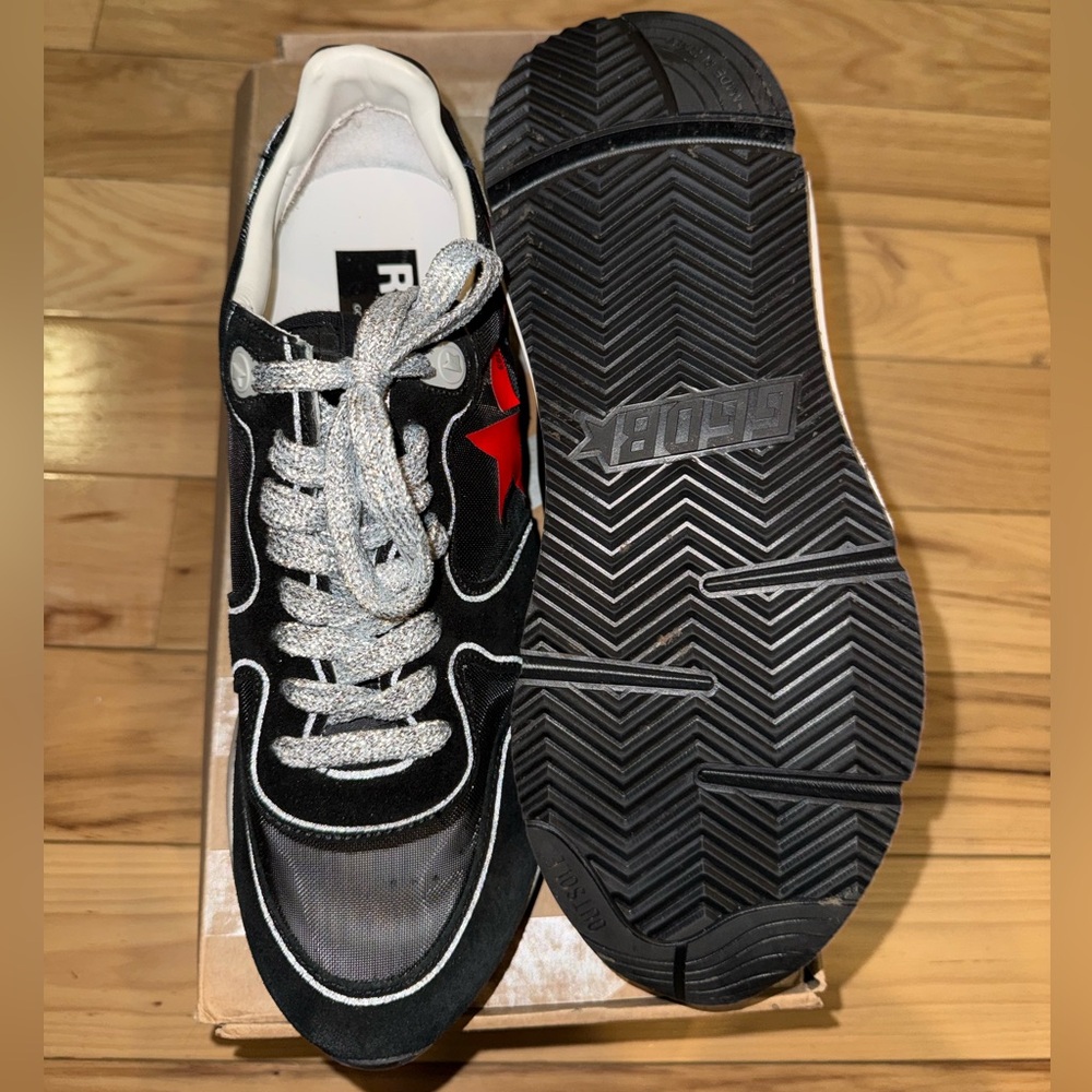Golden Goose Black and Red Running Sneakers - Picture 7 of 9